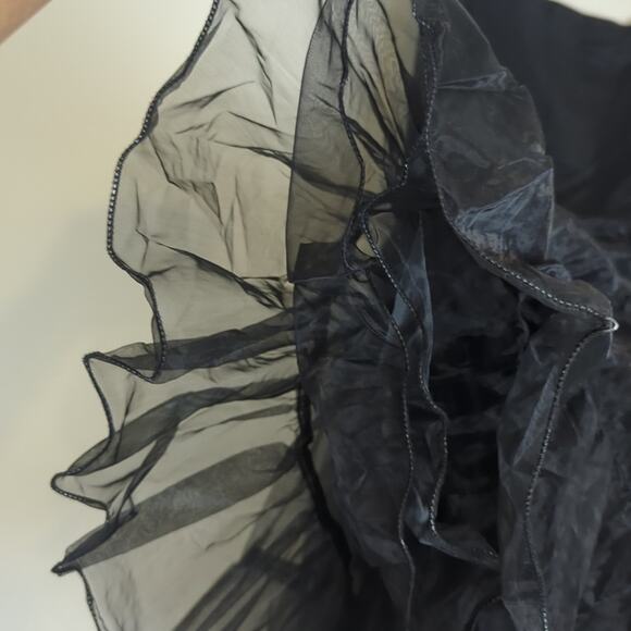 Black Crinoline Vintage Inspired Rockabilly Ruffle Tulle Tu Tu Skirt Women's M - Picture 4 of 7